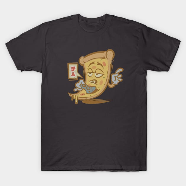 Japanese Vintage Pizza Gamer Saying Chill T-Shirt by ArtOnTheRun